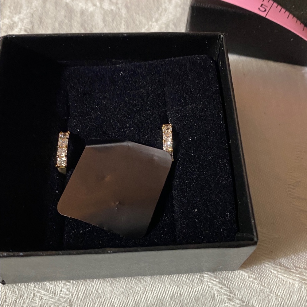 HSN Absolute Diamonique Gold Women's Teens Earrings NWOT Vermeil - Picture 4 of 6